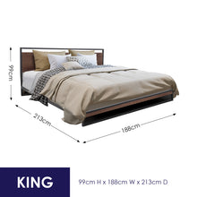 Load image into Gallery viewer, Milano Decor Azure Bed Frame With Headboard Wood Steel Platform Bed
