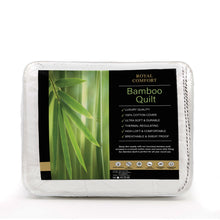 Load image into Gallery viewer, Royal Comfort Bamboo Blend Quilt 250GSM Luxury Duvet 100% Cotton Cover
