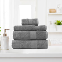 Load image into Gallery viewer, Royal Comfort 4 Piece Cotton Bamboo Towel Set 450GSM Luxurious Absorbent Plush
