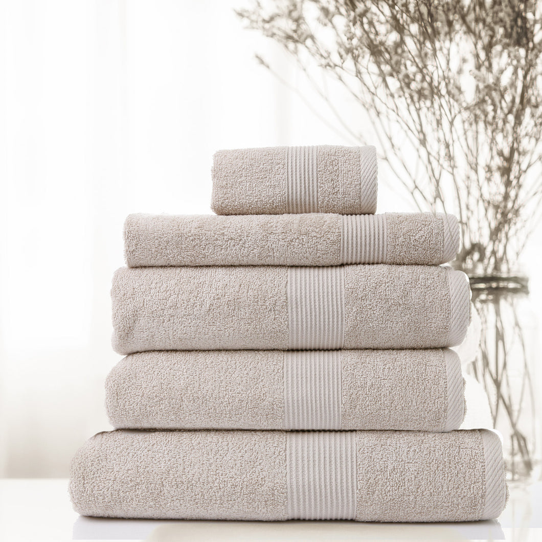 Royal Comfort 5 Piece Cotton Bamboo Towel Set 450GSM Luxurious Absorbent Plush