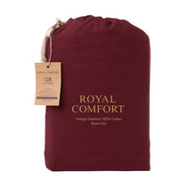 Load image into Gallery viewer, Royal Comfort Vintage Wash 100% Cotton Sheet Set Fitted Flat Sheet Pillowcases
