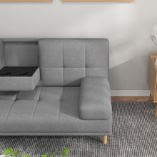 Load image into Gallery viewer, Casa Decor Mendoza 2 in 1 Sofa Bed Couch Pull Down Cupholder 3 Seats Futon
