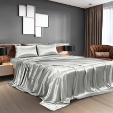 Load image into Gallery viewer, Royal Comfort Satin Sheet Set 4 Piece Fitted Flat Sheet Pillowcases Silky Smooth
