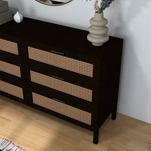 Load image into Gallery viewer, Casa Decor Tulum Rattan 6 Chest of Drawers Cabinet Bedroom Storage Tallboy
