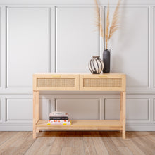 Load image into Gallery viewer, Casa Decor Santiago Rattan Console Table Entry Table Storage Hallway Wood

