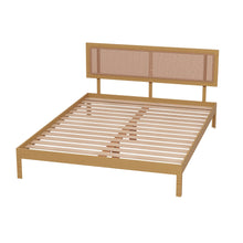 Load image into Gallery viewer, Casa Decor Santiago Platform Bed Rattan Bed Head Solid Wooden Frame
