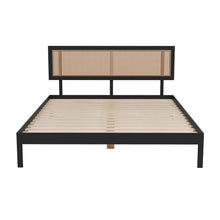Load image into Gallery viewer, Casa Decor Tulum Platform Bed Rattan Bed Head Solid Wooden Frame
