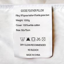 Load image into Gallery viewer, Royal Comfort Goose Down Feather Pillows 1000GSM 100% Cotton Cover - Twin Pack
