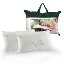 Load image into Gallery viewer, Royal Comfort Luxury Bamboo Covered Memory Foam Pillow Twin Pack Hypoallergenic
