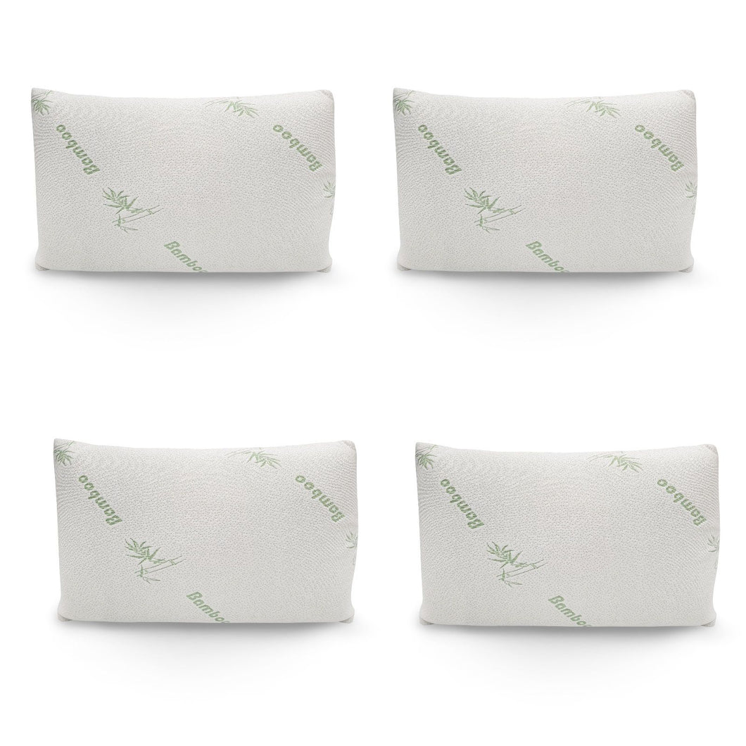 4 x Memory Foam Pillow Bamboos Covered Ultra Soft Hypoallergenic