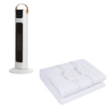 Load image into Gallery viewer, Royal Comfort Winter Warmer Set Comfort Electric Blanket + Pursonic Tower Heater
