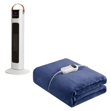 Load image into Gallery viewer, Royal Comfort Winter Warmers Set 1 x Heated Throw + 1 x Pursonic Tower Heater
