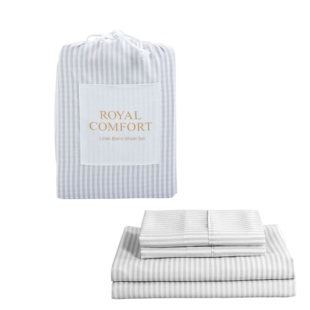 Royal Comfort Bedding Set 1 x Linen Blend Sheet Set And 2 x Air Mesh Pillows