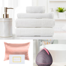 Load image into Gallery viewer, Silk Pillowcase + PureSpa Diffuser Violet + 4 Piece Towel Set Bundle
